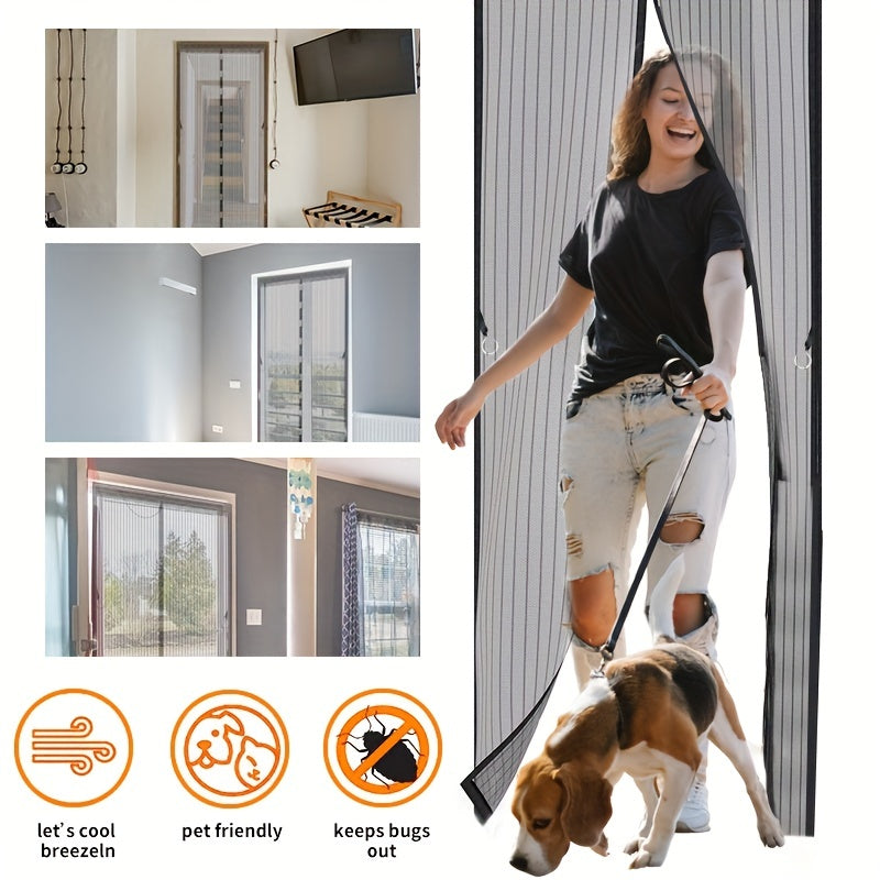 Heavy Duty Magnetic Screen Door Self Sealing Closure Easy Install Mesh