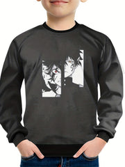 Anime Boys Pattern Sweatshirt Unisex Pullover Casual Long Sleeve Top