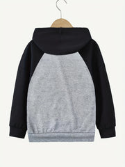 AWESOME Letter Print Boys Hooded Sweatshirt