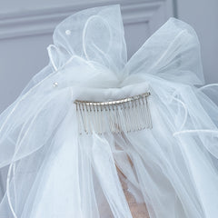 Bride Wedding Veil With Hair Comb Tulle Hair Piece Costume Accessory