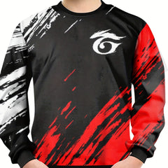 Teens Contrast Eye 3D Print Sweatshirt Kids Casual Pullover