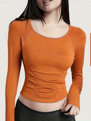 Long Sleeve Round Neck Slim Fit Yoga Top