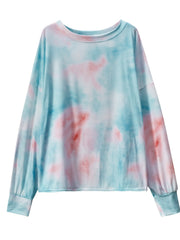 Tie Dye Long Sleeve T-Shirt Crew Neck Sweatshirt Women's Clothing