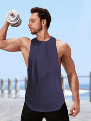 Men's Solid Tank Top for Summer Gym Workout