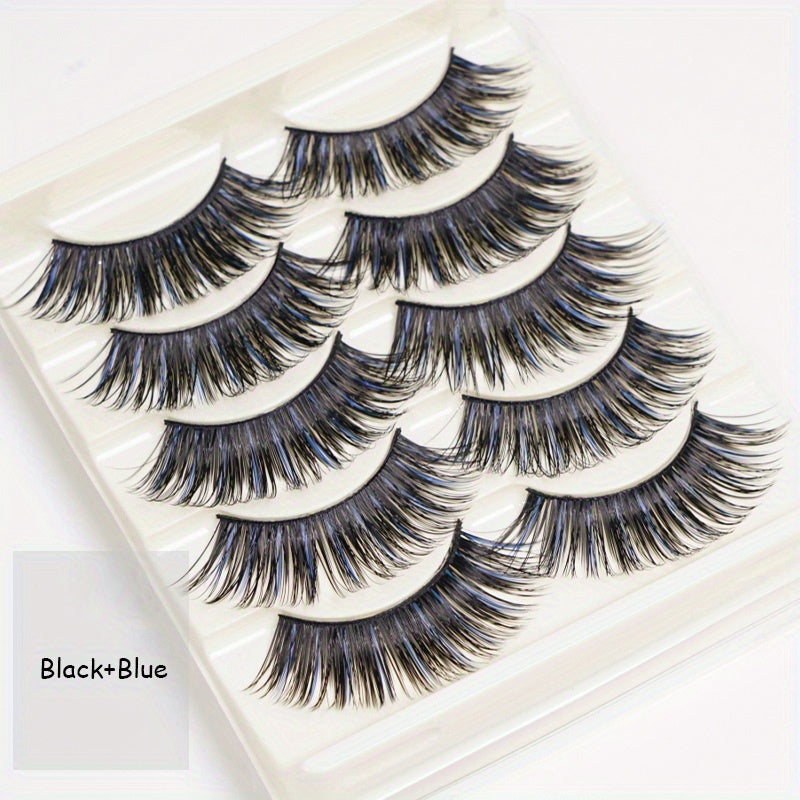5 Pairs Colorful Mink False Eyelashes Set