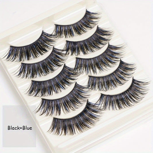 5 Pairs Colorful Mink False Eyelashes Set