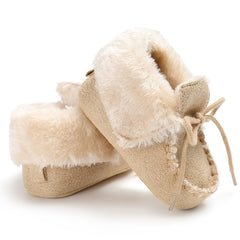 Baby Warm Fleece Snow Boots Anti Slip Soft Bottom Toddler Shoes Winter