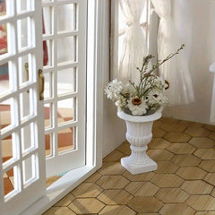 2pcs Mini Garden Decorative Pedestal Basin 1:12 Dollhouse Model Access