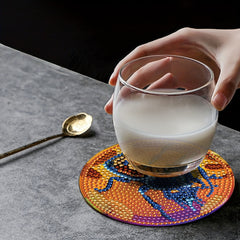 Animal Pattern Diamond Painted Coasters Set for Adults Kids Beginners