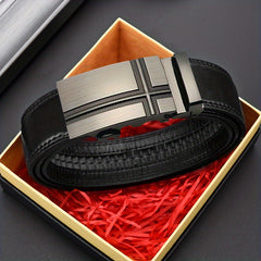 Men's PU Leather Auto Buckle Belt for Business