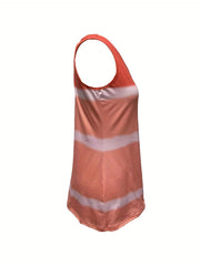 Gradient Tank Top Crew Neck Sleeveless Top For Summer Women's Clothing