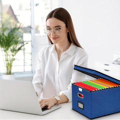 File Organizer Box With Lid Hanging File Folders Letter Size