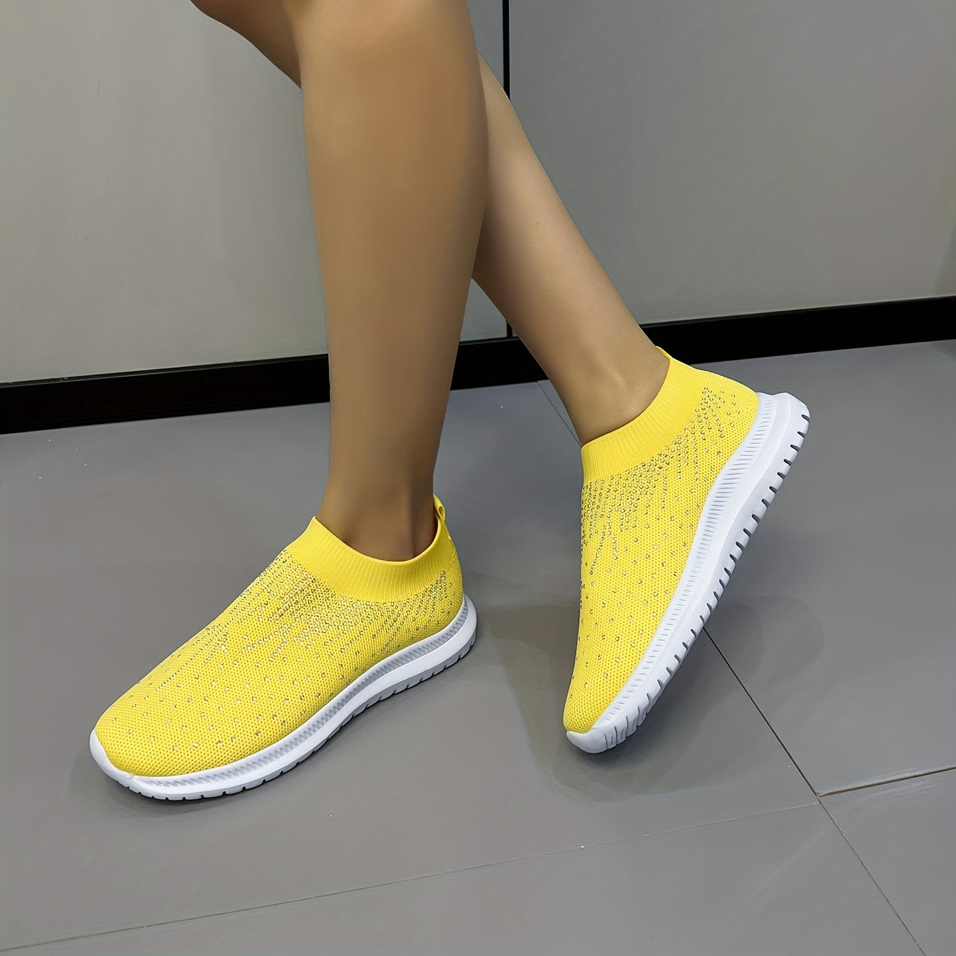 Women's Rhinestone Decor Sneakers Lightweight Outdoor Shoes