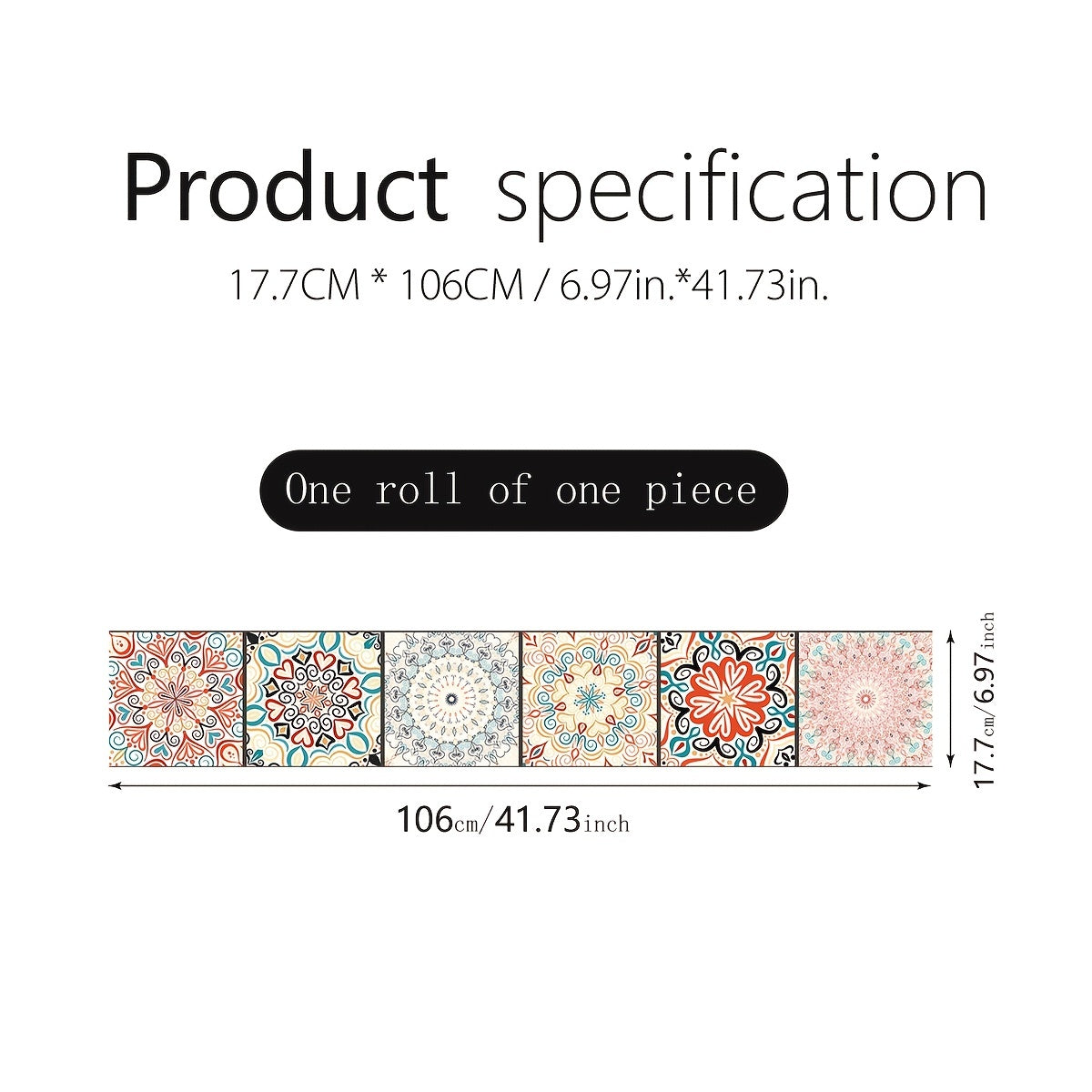 Bohemian Pattern Stair Sticker Self-adhesive Tile Wallpaper