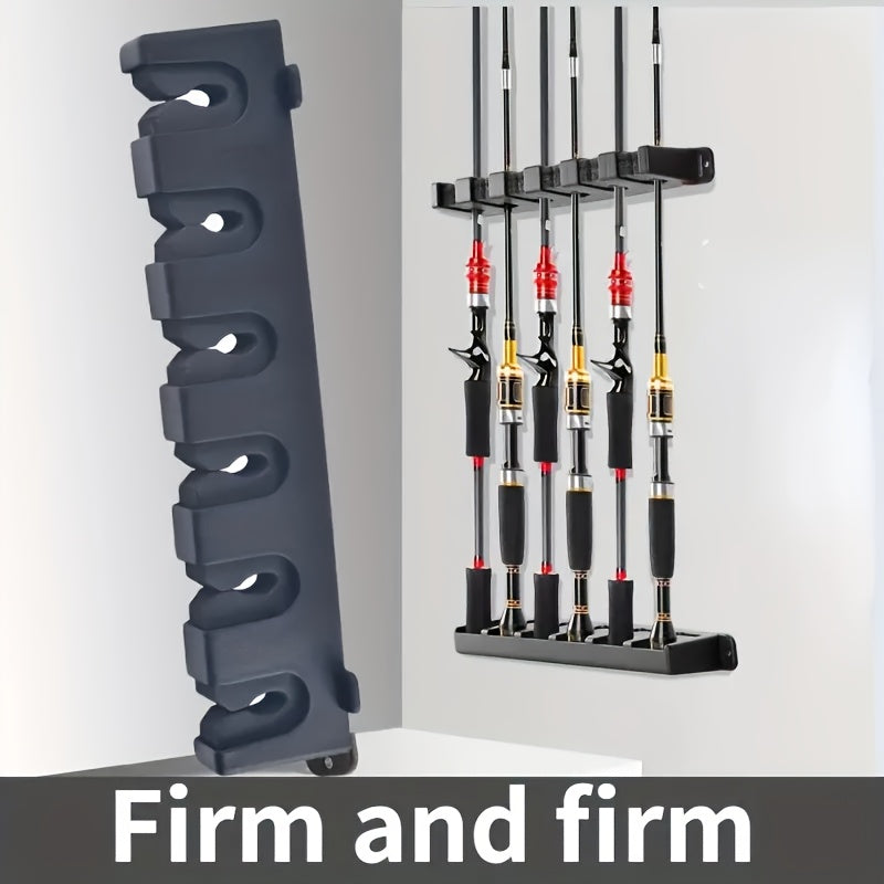 2pcs Wall Mounted Fishing Rod Holders For 6 Rods Storage