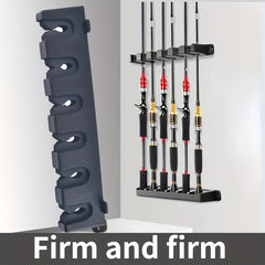 2pcs Wall Mounted Fishing Rod Holders For 6 Rods Storage