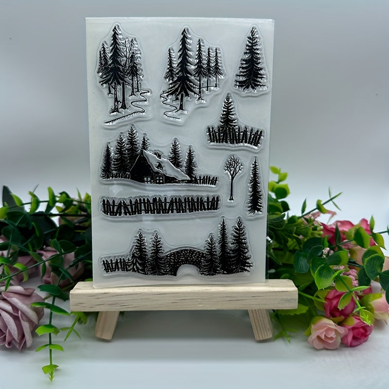 Winter Snowman Christmas Rubber Stamp for DIY Scrapbooking
