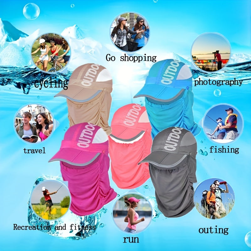 Quick Drying Baseball Cap with Neck Guard Mesh Visors