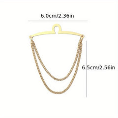 2pcs Metal Tassel Chain Tie Clip Tie Fixed Buckle Men's Tie Buckle Accessories