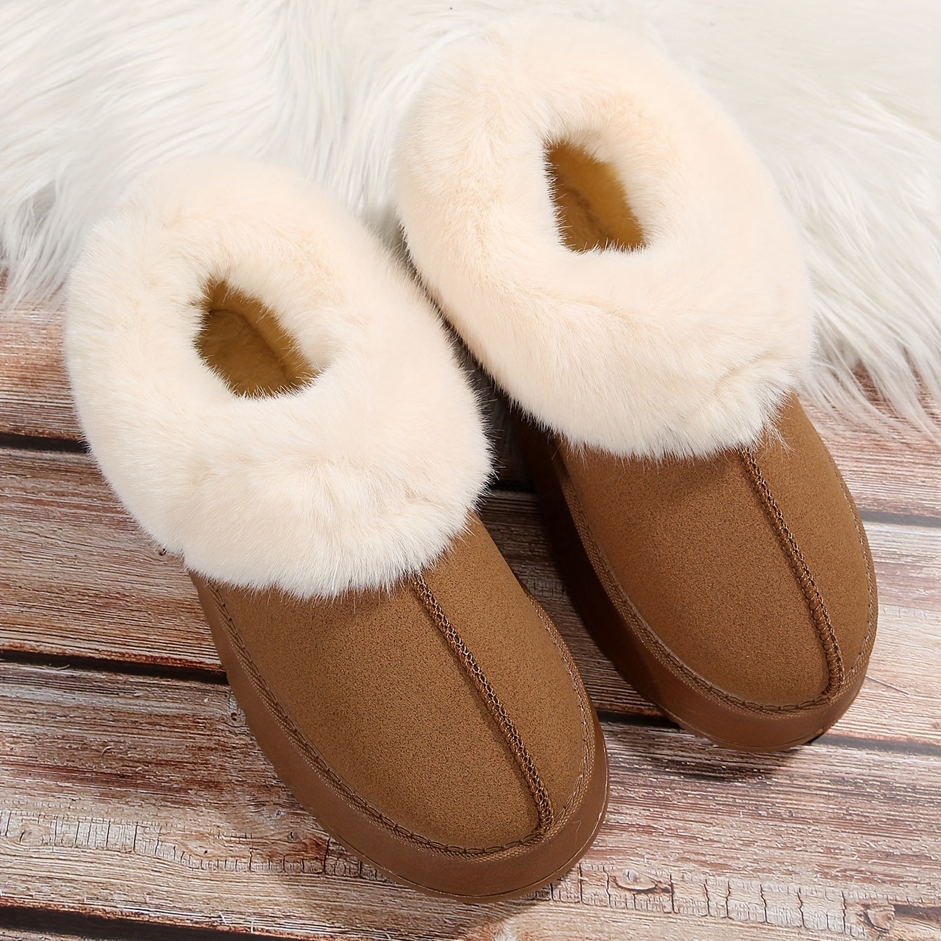 Fur Fleece Lined Thermal Plush Fall Snow Boots Winter Keep Warm