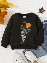 Halloween Print Sweatshirt Baby Boys Long Sleeve Pullover