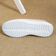 Women's Mesh Panel Flat Sneakers Breathable Solid Slip On Low Shoes