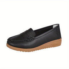 Women's Flat Loafers Faux Leather Slip On Shoes