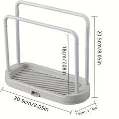 Kitchen Sponge Holder Dishcloth Hook Sink Rack Tray Organizer