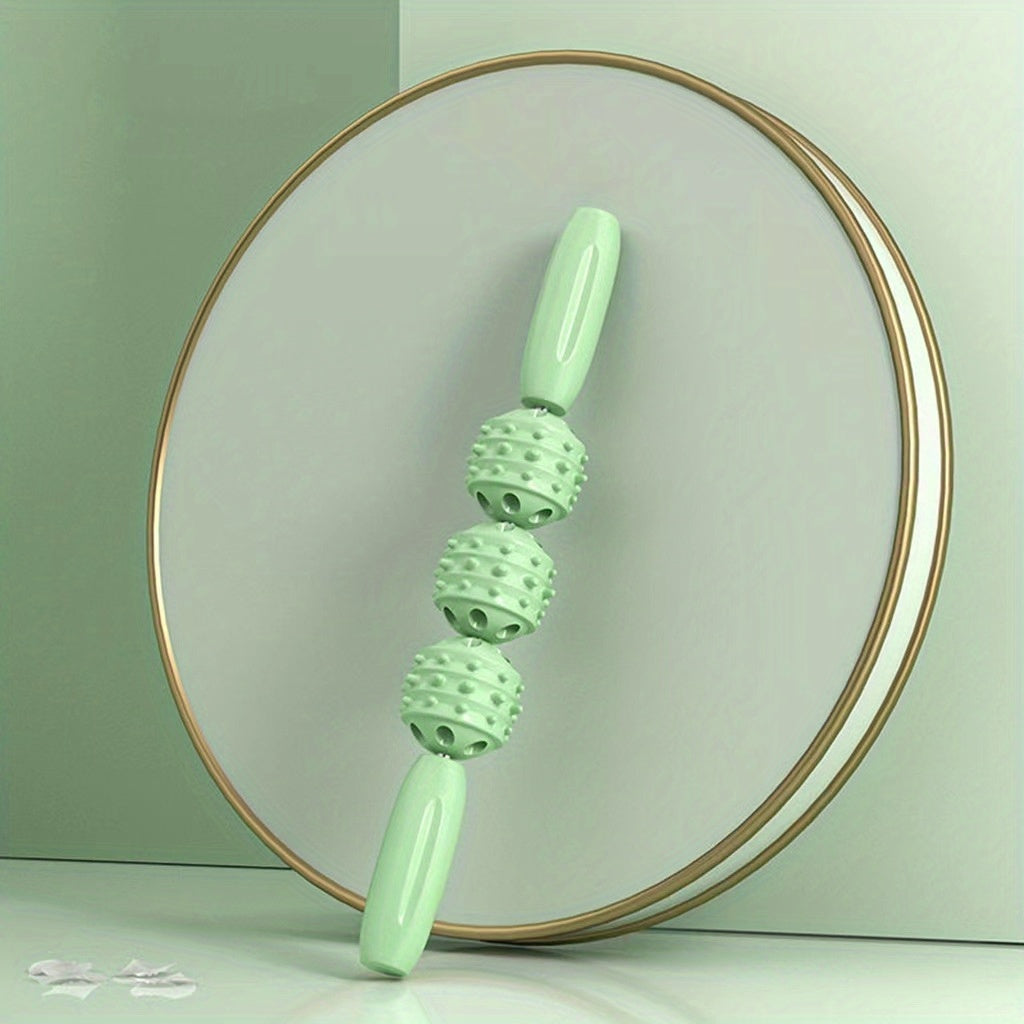 3 Wheels Yoga Stretching Roller Fitness Massage Stick
