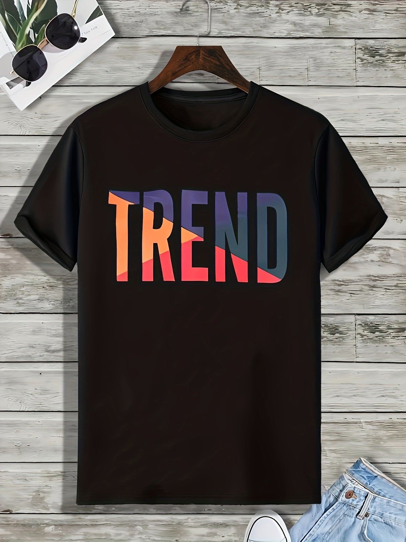 Pattern Print Men's Comfy T-shirt Graphic Tee Summer Outdoor Clothing