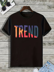 Pattern Print Men's Comfy T-shirt Graphic Tee Summer Outdoor Clothing