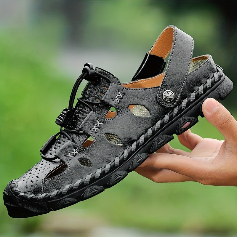 Men's Breathable Slip On Sandals Draw String Casual Walking Shoes