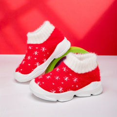 Boy's Solid Thermal Sock Shoes Non Slip Casual Sneakers