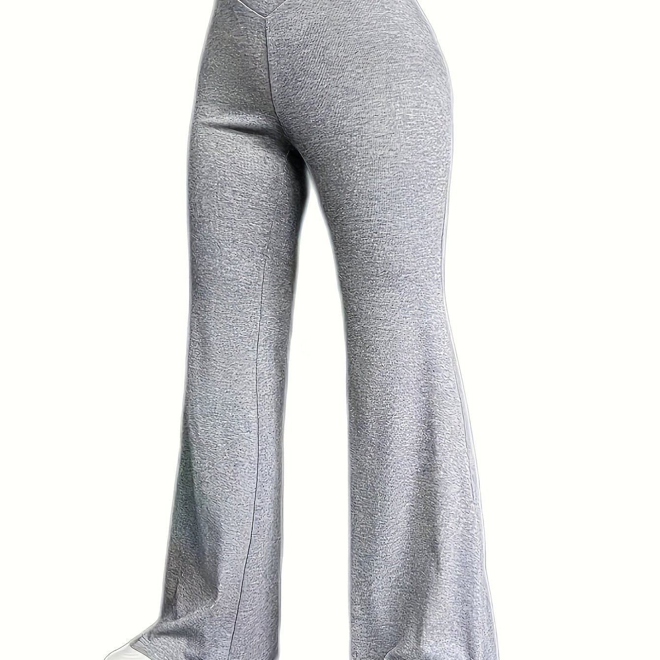 Heathered High Rise Flared Leg Pants