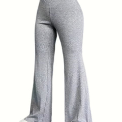 Heathered High Rise Flared Leg Pants