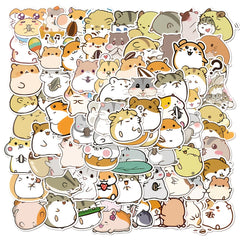 100 Hamster Waterproof Doodle Stickers for Water Bottles and Luggage