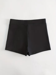 Solid High Waist Bikini Bottoms High Rise Stretchy Slim Fit Casual Beachwear