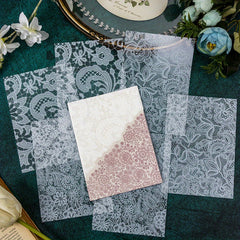 6pcs Flowers Lace Stickers Ink Pet Decorative Collage Material