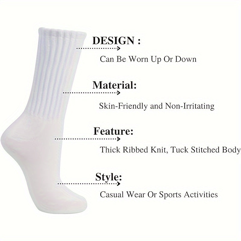 Cotton Slouchy Socks For Men And Women - Chunky Stacked Scrunch Socks