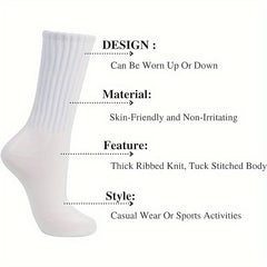 Cotton Slouchy Socks For Men And Women - Chunky Stacked Scrunch Socks