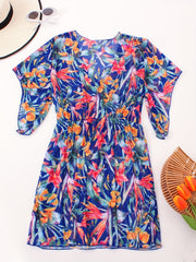 Floral Print Sheer Cove Up High Stretch Sexy Cover Up