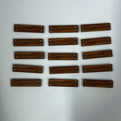 15pcs Wood Grain Building Block Accessories Deep Brown Decorations