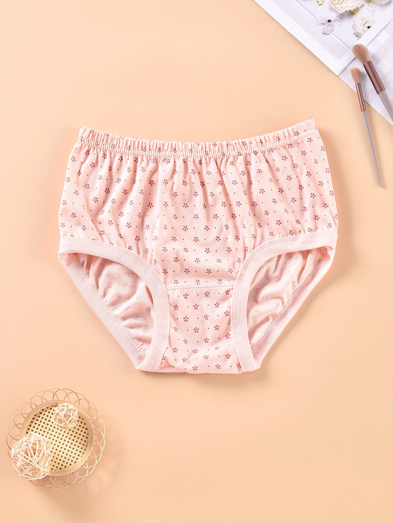 Floral Print Briefs Comfy & Breathable Stretchy Intimates Panties