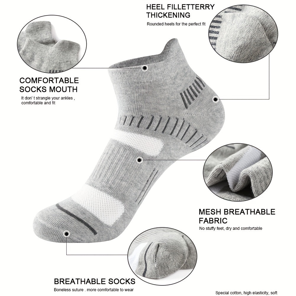 Breathable Striped Cotton Ankle Socks for Men and Women
