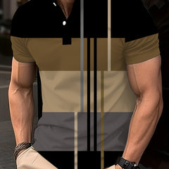 Men's Casual Short Sleeve 1 4 Button Shirt Fitness Training