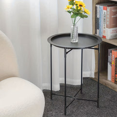 Portable Side Table for Small Spaces - Waterproof Round Nightstand