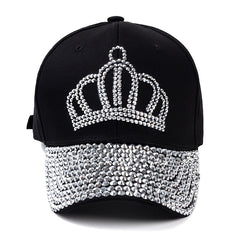 Crown Rhinestone Baseball Cap Ladies Snapback Denim Hat Valentines