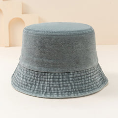 Solid Washed Bucket Hat Cotton Sun Hats Beach Travel Women Fisherman Cap
