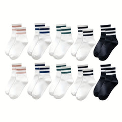 Striped Crew Sports Socks Women's Stockings