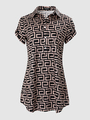 Short Sleeve Lapel Casual Dress Button Up for Summer & Spring